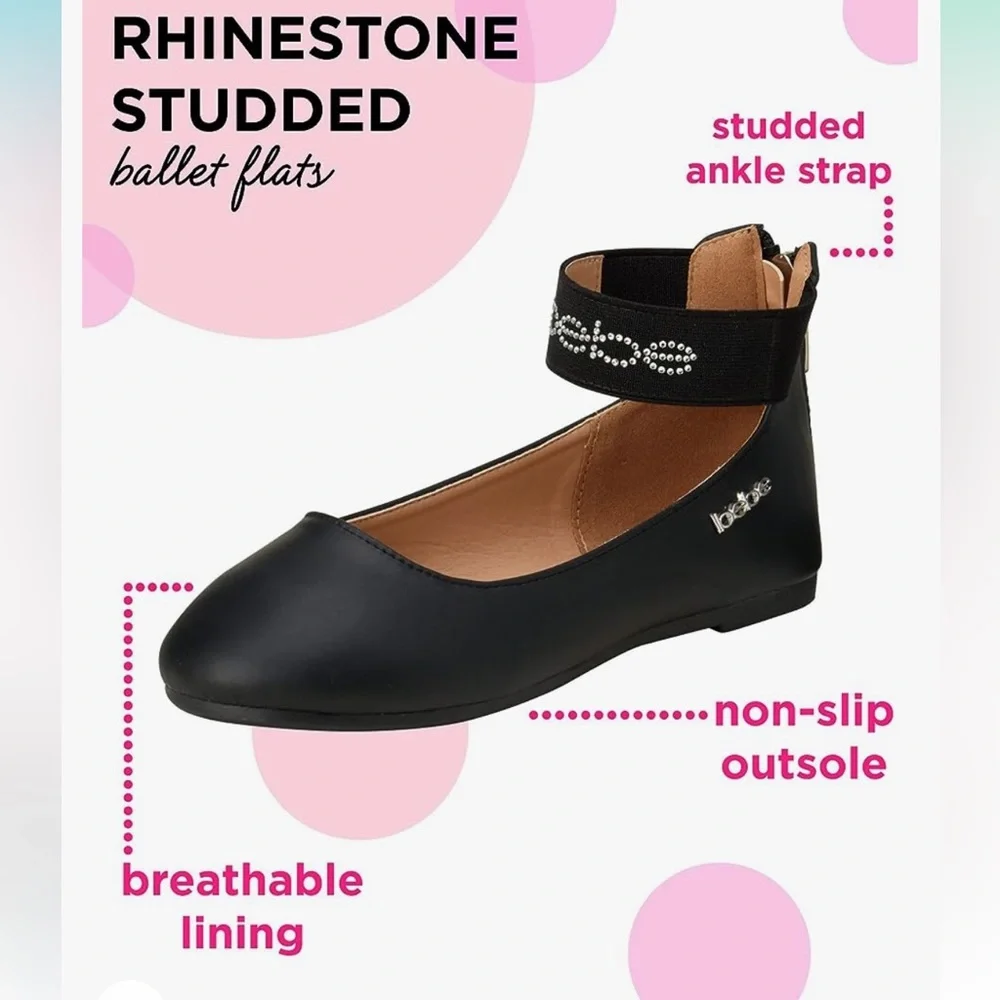 BEBE LITTLE GIRLS BALLET FLAT MARY JANE DRESS SHOE SIZE 7